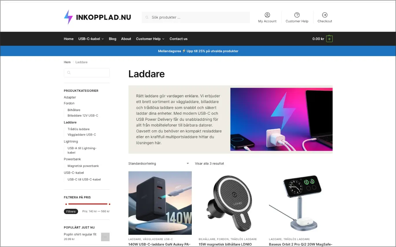 Inkopplad.nu – webbutik